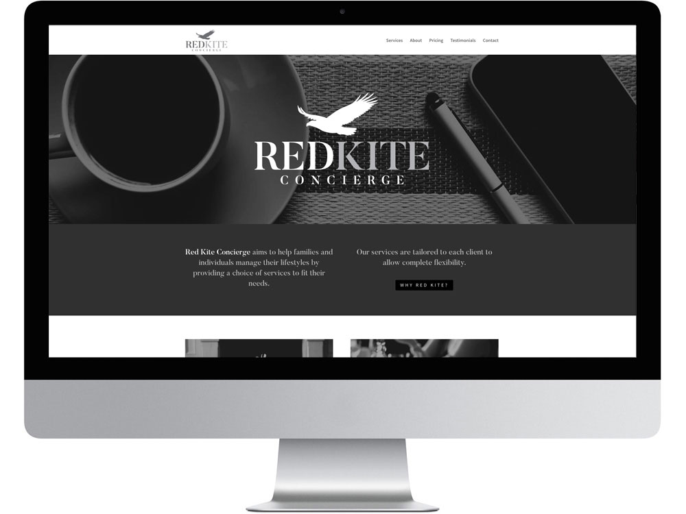 Website home screen showing professional logo design