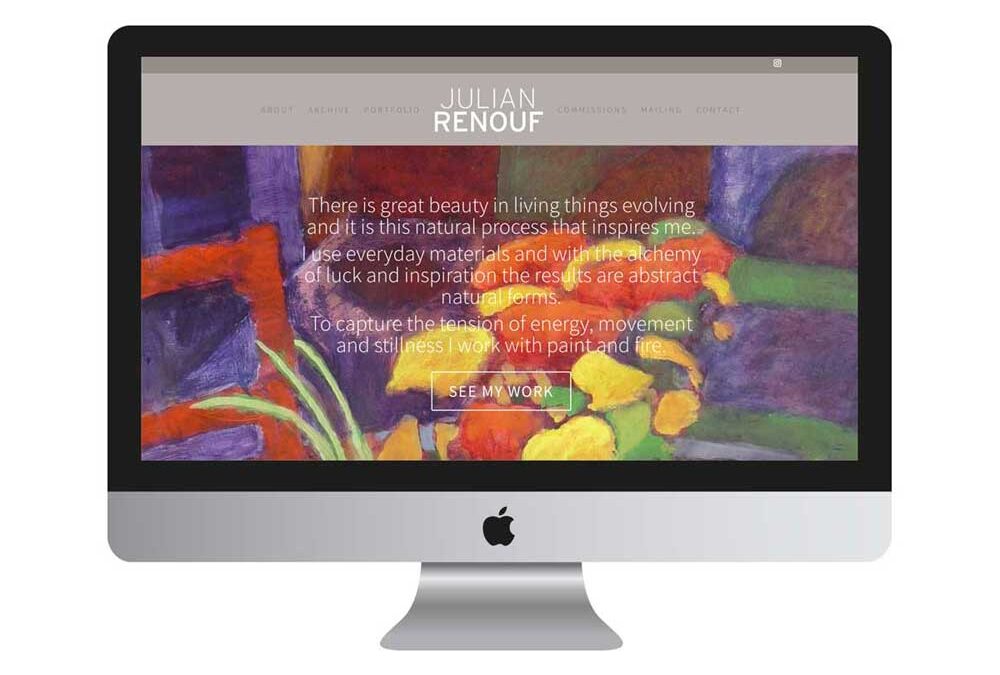 Website design for Julian Renouf, Oxfordshire artist. WordPress websites in Oxford