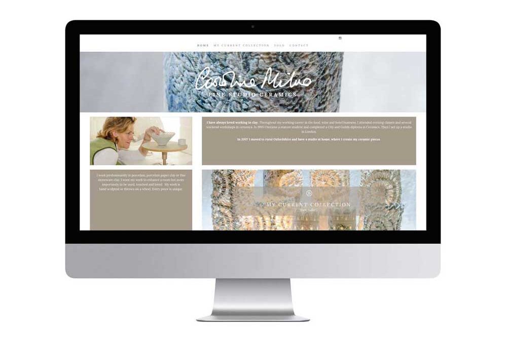 Caroline Milne Ceramics custom website design, by a WordPress specialist designer near Aylesbury