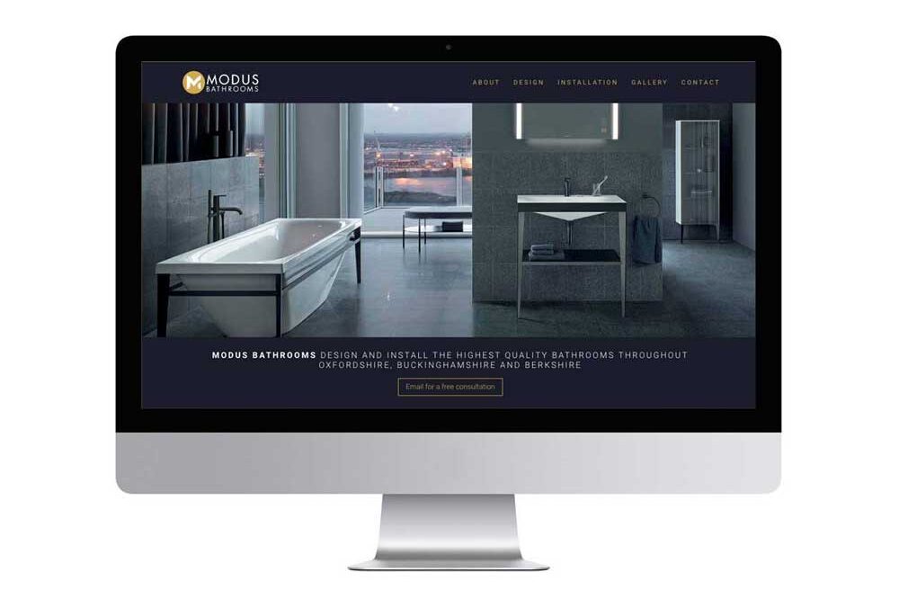 Modus Bathrooms website by experienced Oxford web designer