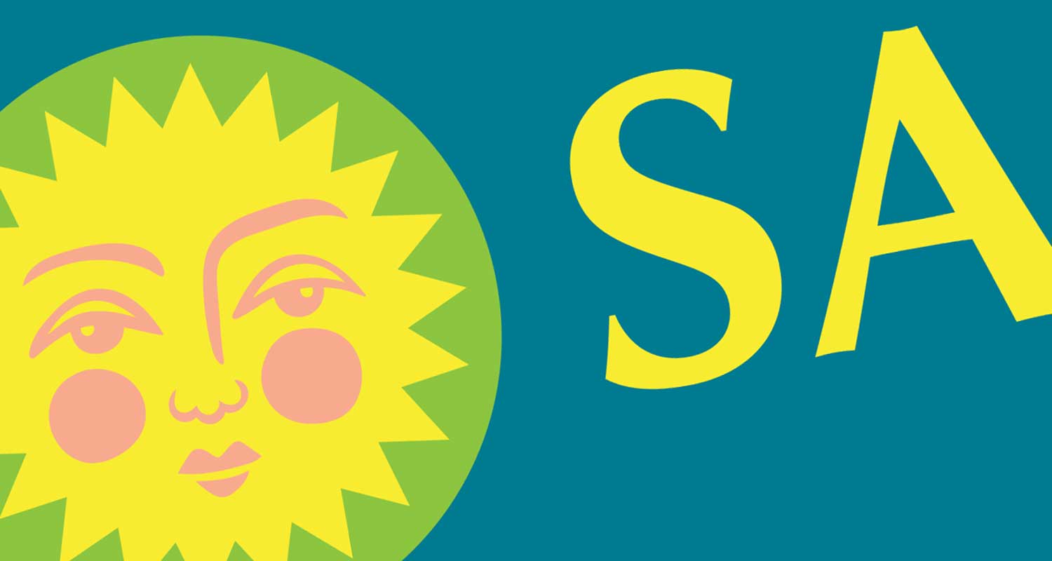 Detail of a sun logo created by Oxfordshire branding consultancy