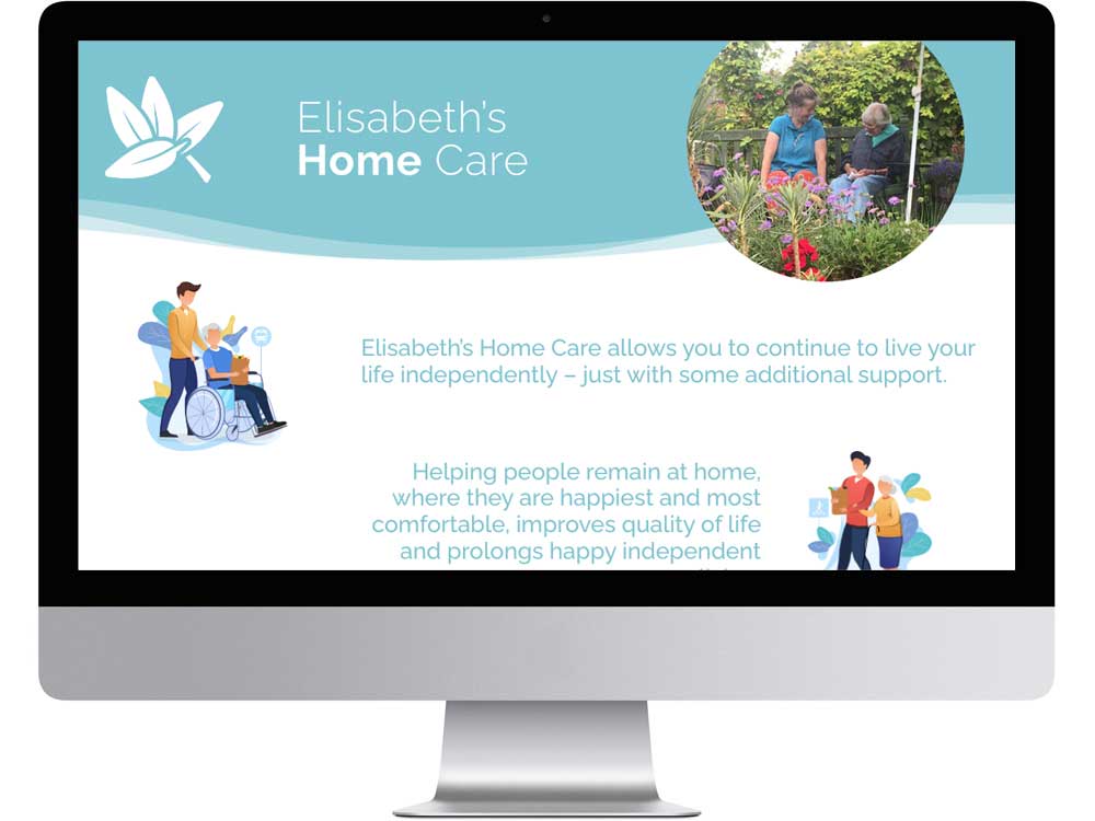 Website for a home care service, providing support for independednt living and helping people remain at home.