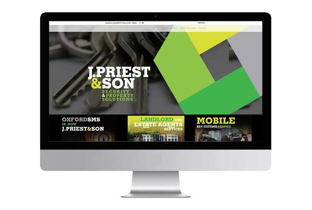 J Priest and Son, security and property solutions – custom web design in Witney