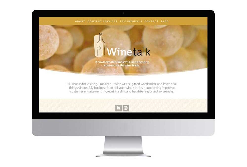 Wine Talk, content writer. Affordable website design in Banbury