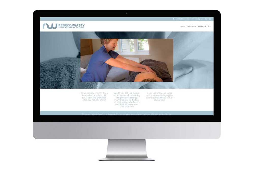 Rebecca Wasey, sport and remedial massage therapy – branding and website design in High Wycombe